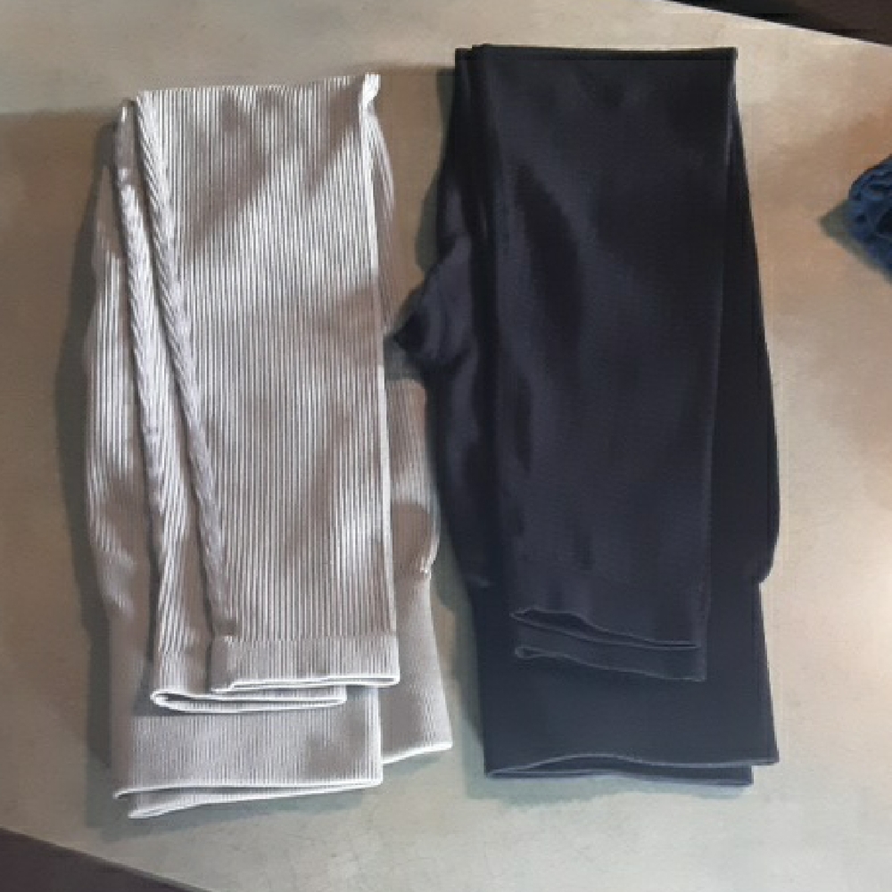 Ribbed Leggings Set - Black and Gray